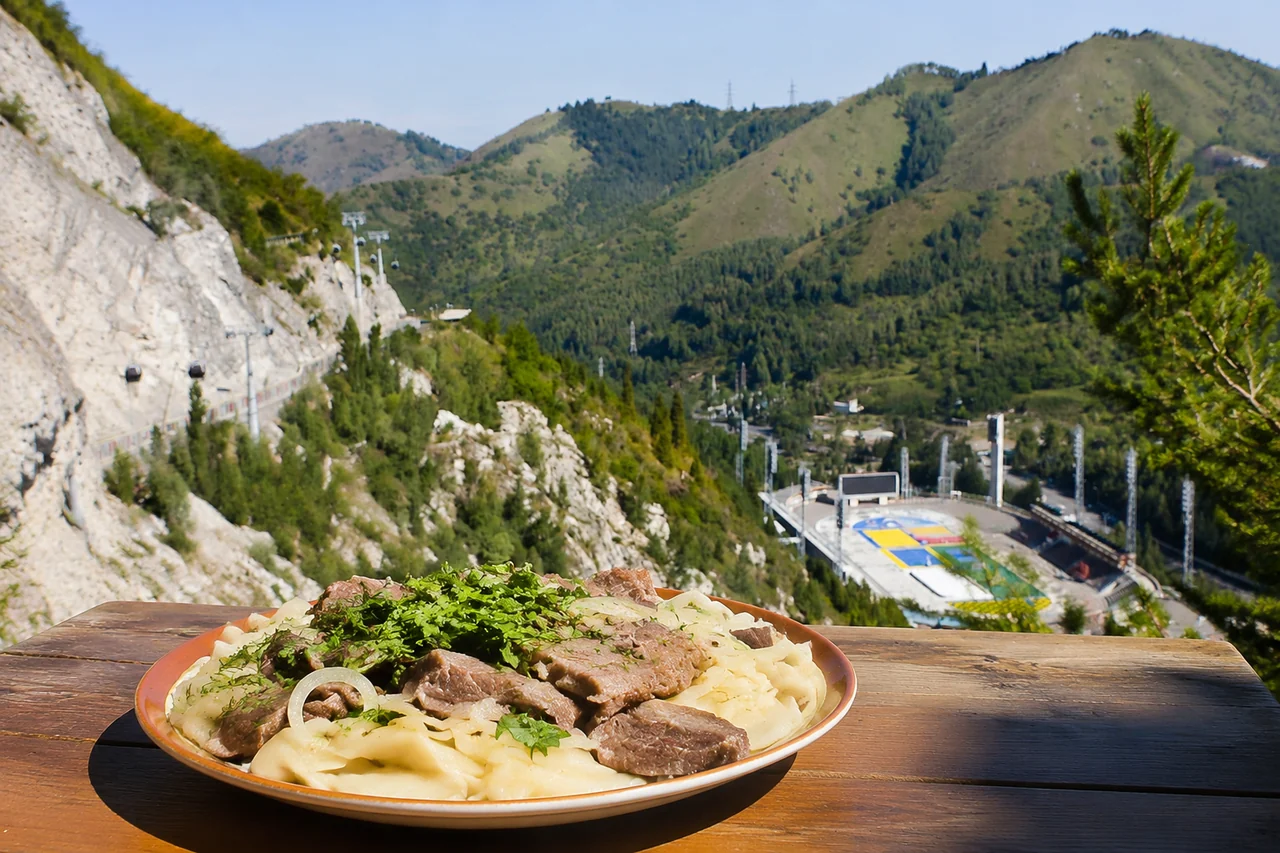 Бешбармак в кафе национальной кухни