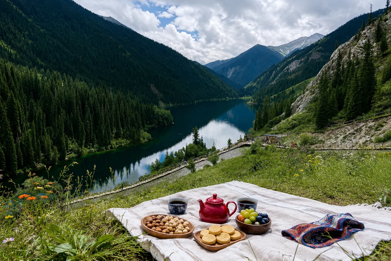 Пикник на берегу Кольсая