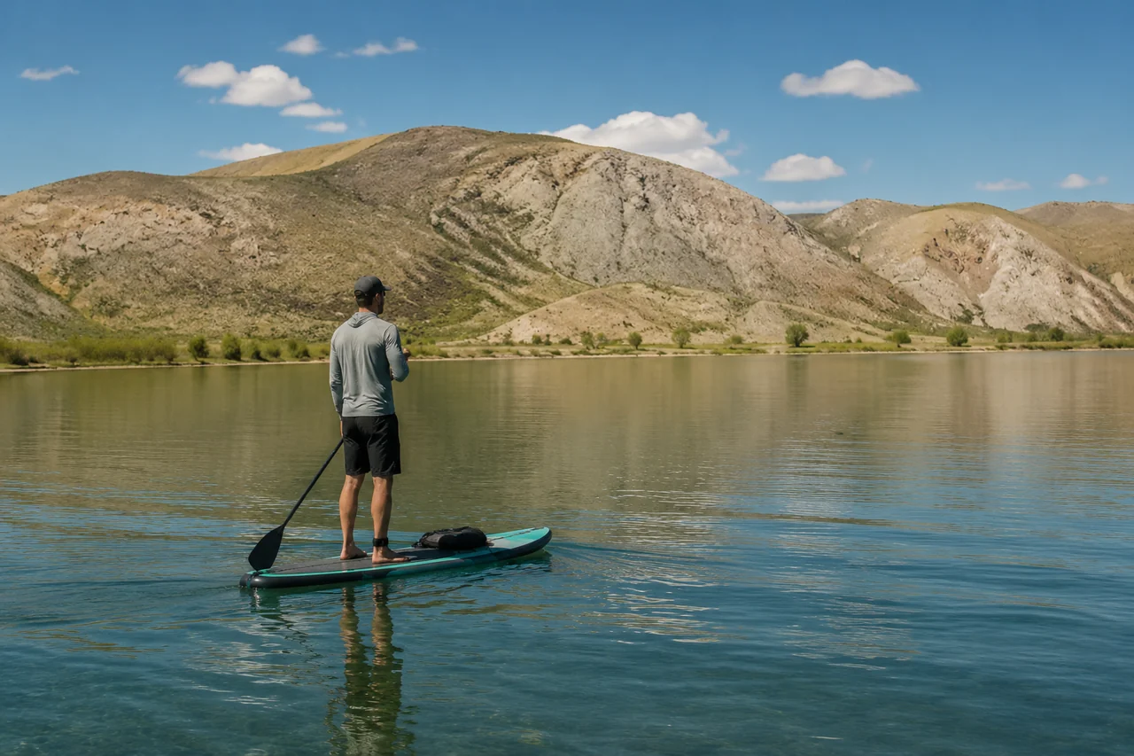 Сапборд на воде Капшагая