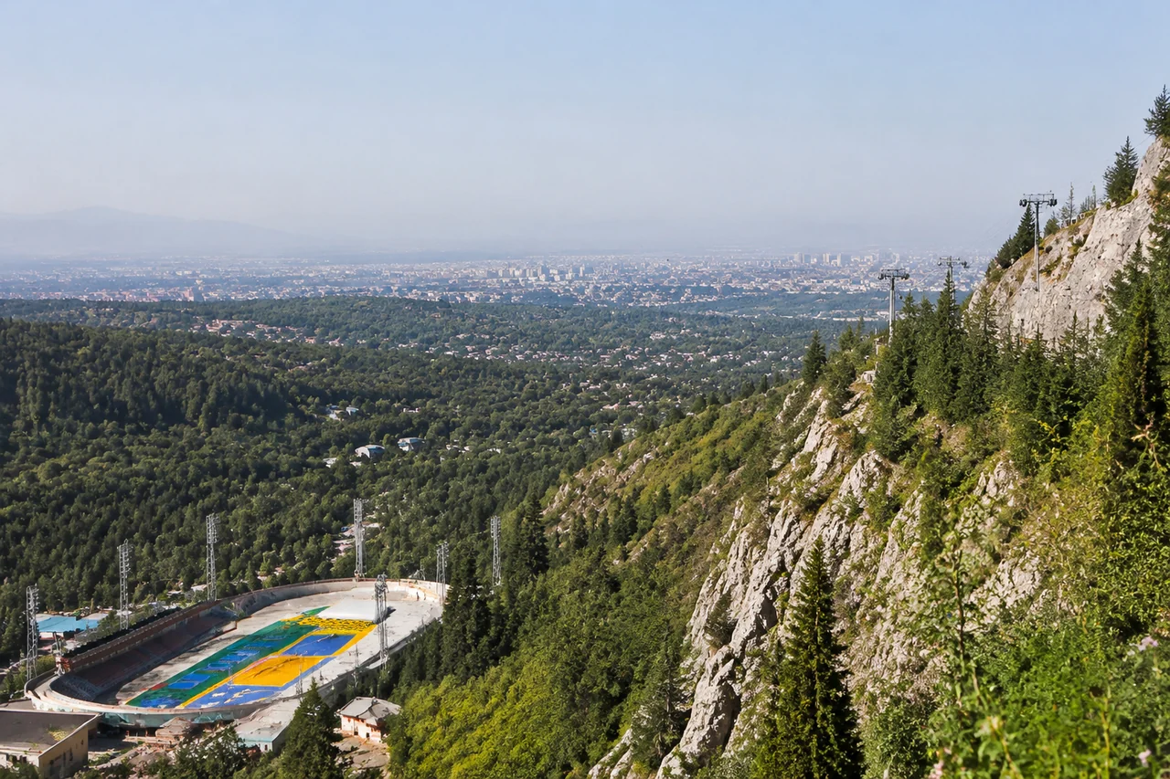 Панорама Алматы с высоты