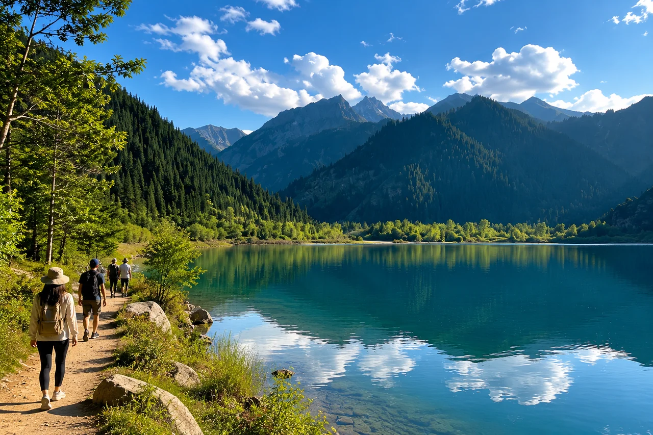 Панорама ущелья Иссык с плотины